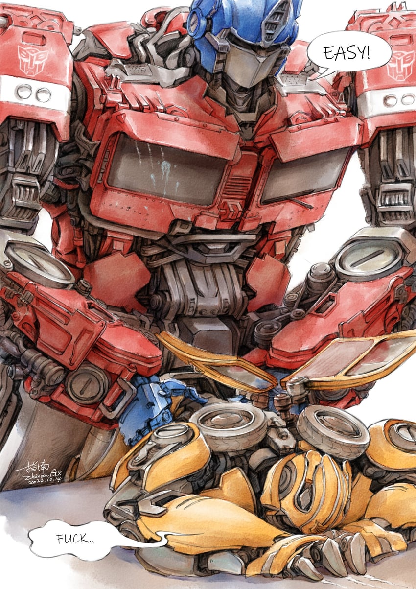 optimus prime and bumblebee (transformers and 1 more) drawn by xiangbei_zhinan