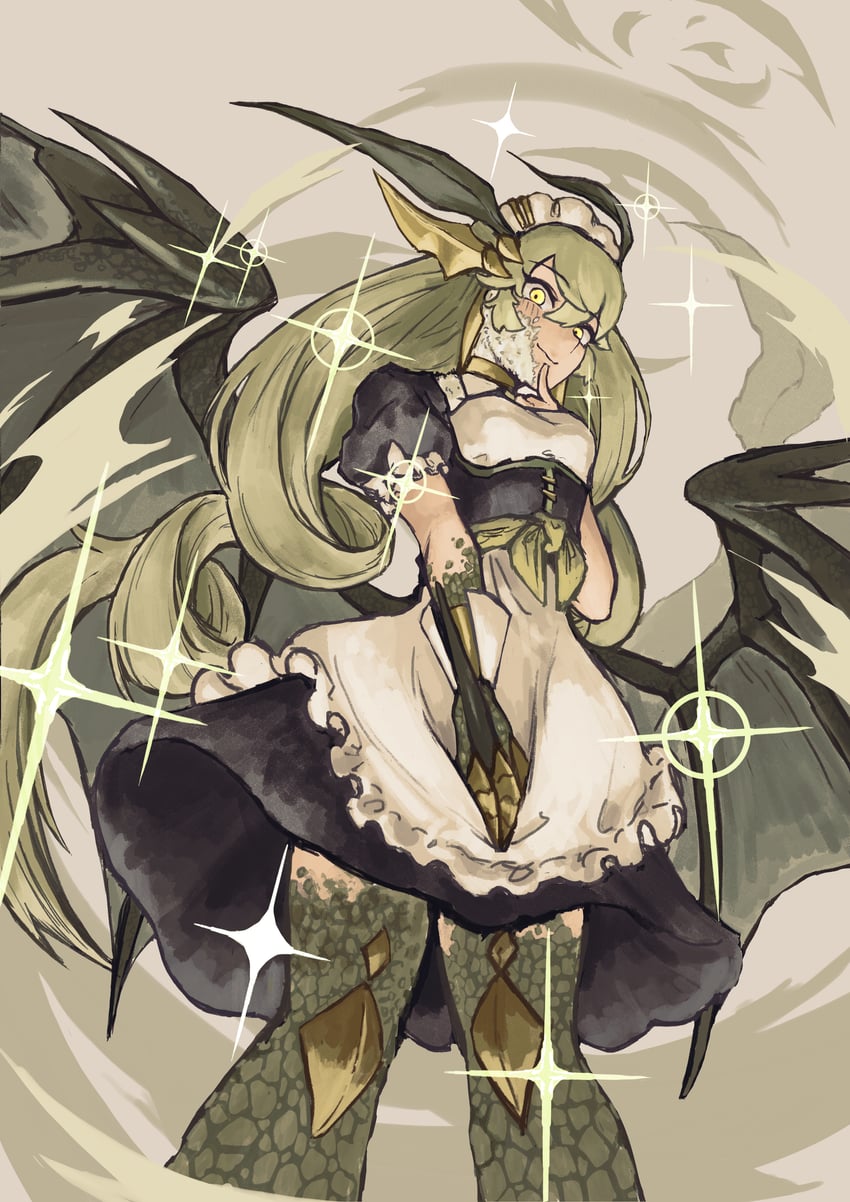 parlor dragonmaid and dragonmaid lorpar (yu-gi-oh!) drawn by sayamiya_(user_svwn4475)