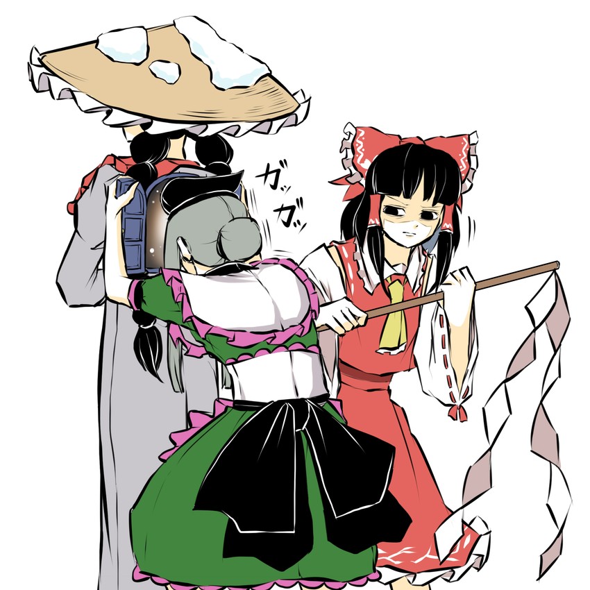 hakurei reimu, teireida mai, and yatadera narumi (touhou) drawn by peroponesosu.