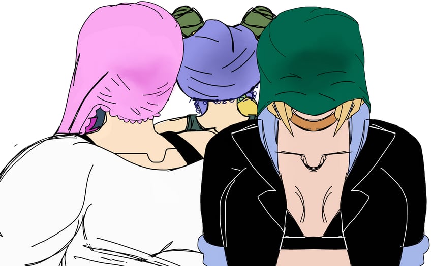 kujo jolyne, silvia piquet, and hart floyd (jojo no kimyou na bouken and 3 more) drawn by jolynecujohwedgie