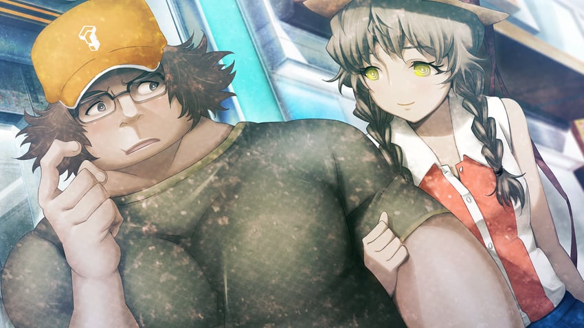 amane suzuha and hashida itaru (steins;gate and 1 more) drawn by huke