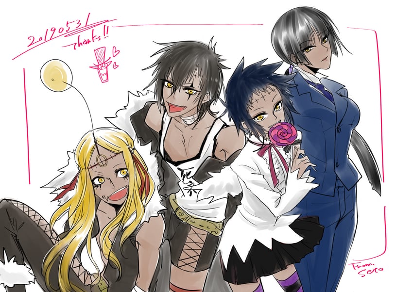 road kamelot, lulu bell, devit, and jasdero (d.gray-man) drawn by seto_satoru