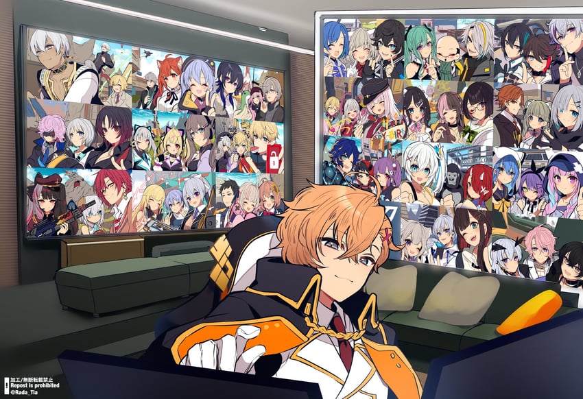 hoshimachi suisei, minato aqua, tokoyami towa, natsuiro matsuri, makaino ririmu, and 57 more (hololive and 18 more) drawn by tokunaki_nozomu