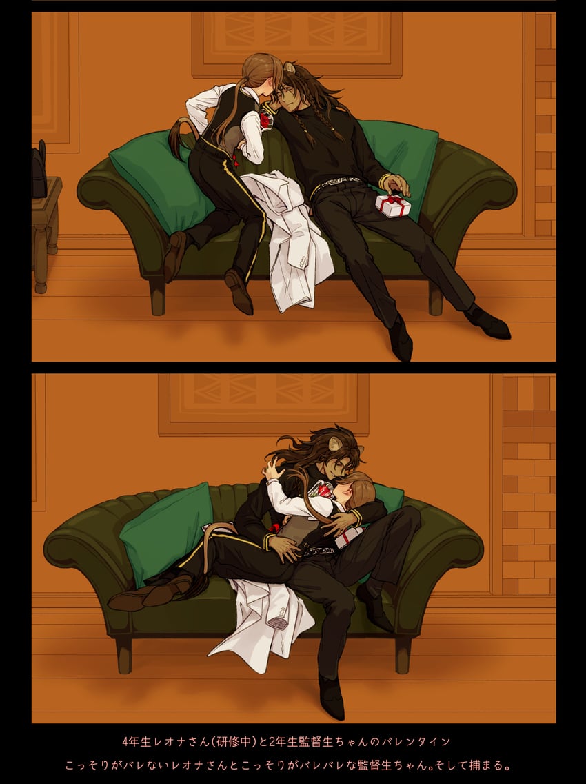 yuu and leona kingscholar (twisted wonderland) drawn by crowdance