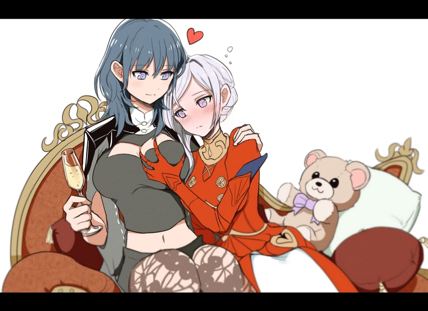 female byleth and edelgard von hresvelg (fire emblem and 1 more) drawn by nieto_tokage