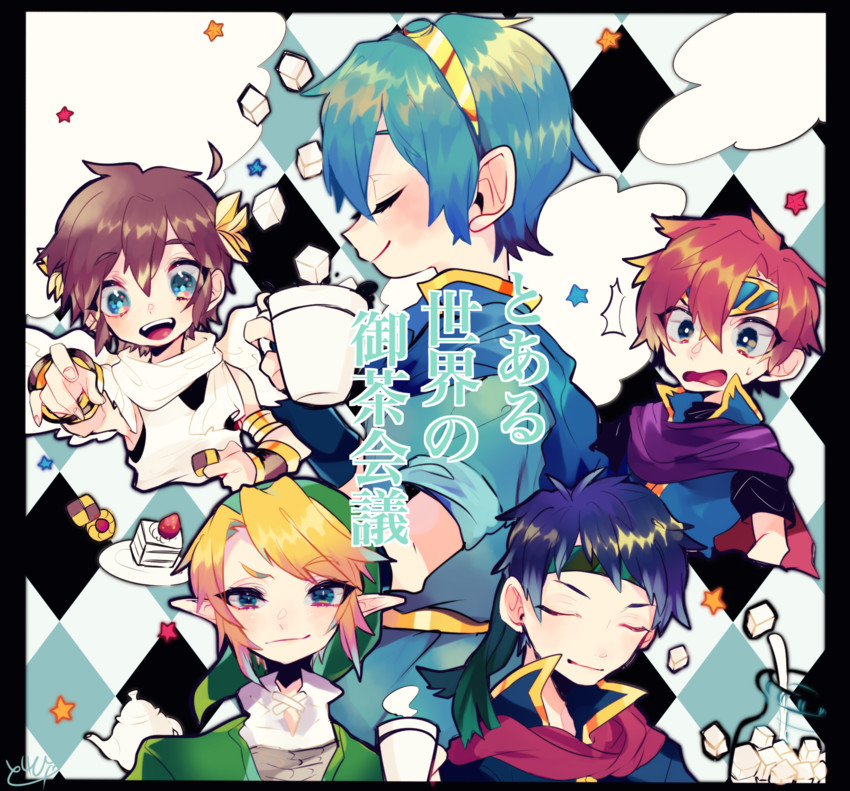 link, ike, pit, marth, and roy (fire emblem and 8 more) drawn by repikinoko