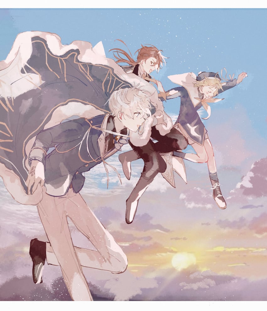 cain knightley, arthur grandwell, and riquet (mahoutsukai no yakusoku) drawn by 22kolink