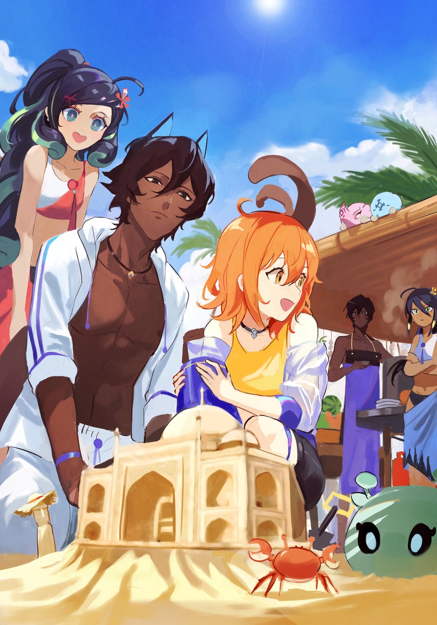 fujimaru ritsuka, arjuna, arjuna alter, trung trac, trung nhi, and 1 more (fate and 1 more) drawn by kupikuuu