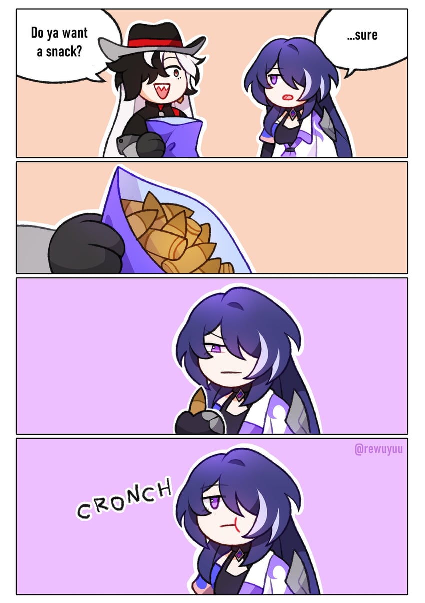 acheron and boothill (honkai and 1 more) drawn by rewuyuu