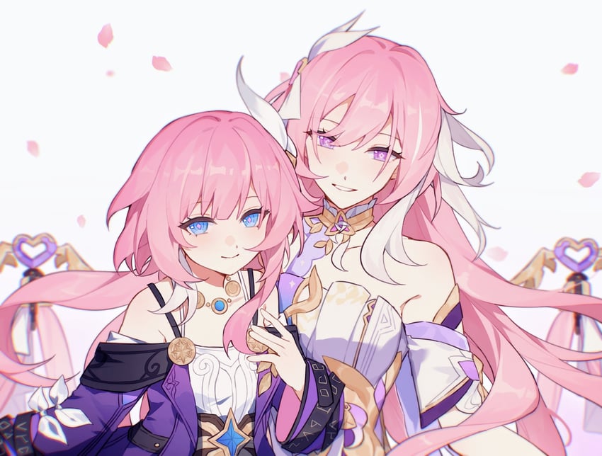 elysia, cyrene, inoue marina, and yanning (honkai and 2 more) drawn by haruka_(rsyaooooo)