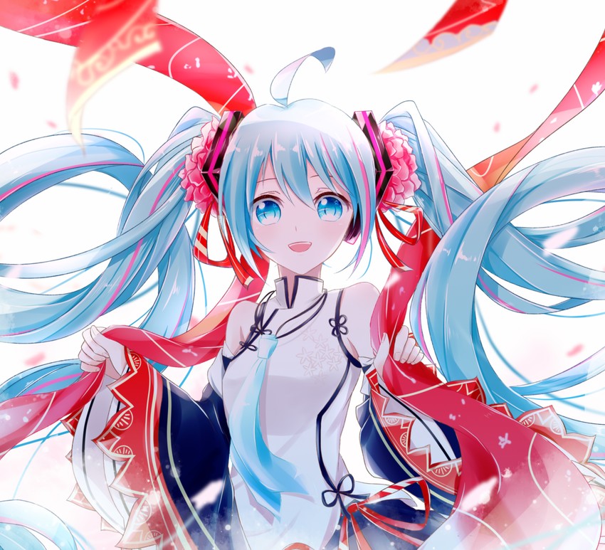hatsune miku (vocaloid and 2 more) drawn by yokrio