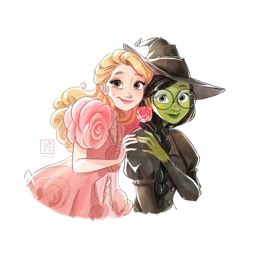 good witch of the north and elphaba thropp (wicked) drawn by miadresden