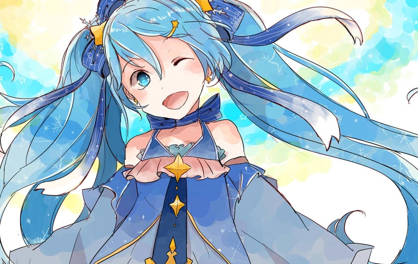 hatsune miku and yuki miku (vocaloid) drawn by xxxx_saki