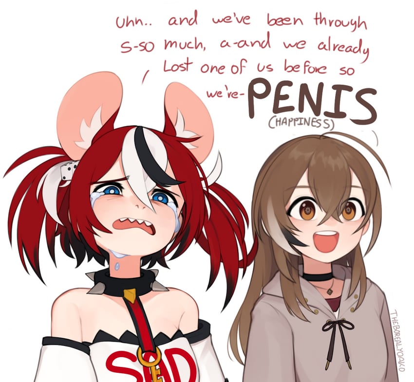 nanashi mumei and hakos baelz (hololive and 1 more) drawn by yoako