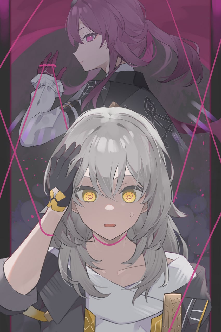 trailblazer, stelle, and kafka (honkai and 1 more) drawn by younomiti