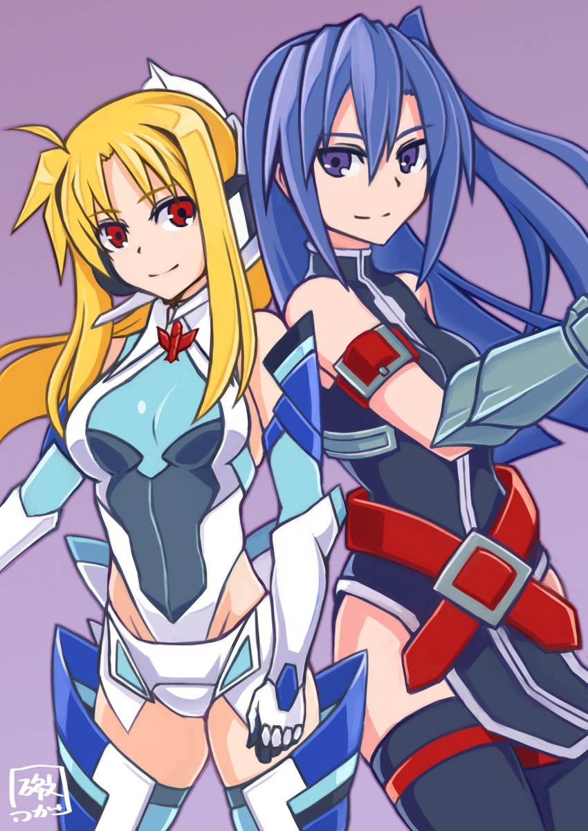 fate testarossa, kazanari tsubasa, and mizuki nana (lyrical nanoha and 2 more) drawn by hibun_tsukasa
