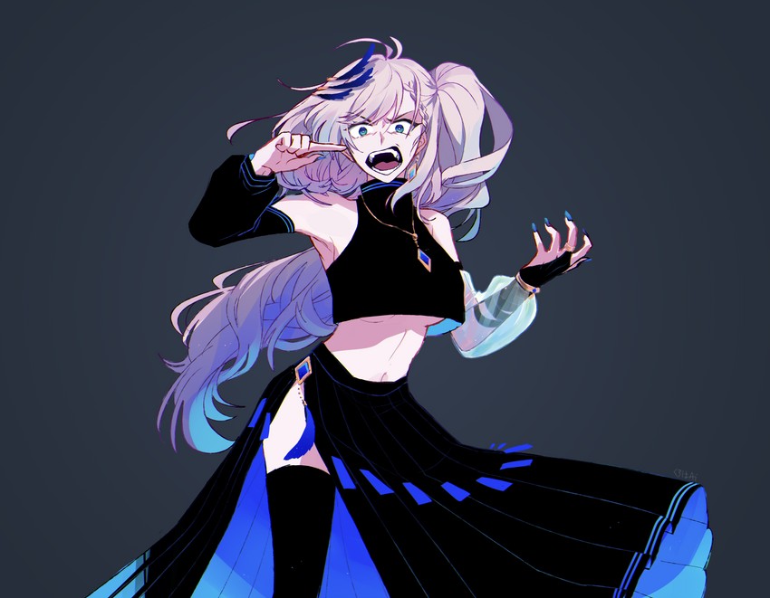 pavolia reine (hololive and 3 more) drawn by kuroha_ai