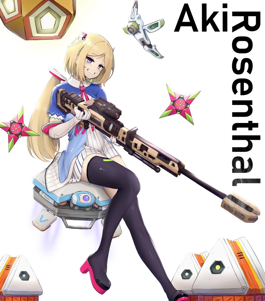 aki rosenthal, hack, and d.o.c. health drone (hololive and 1 more) drawn by lunch_boxer