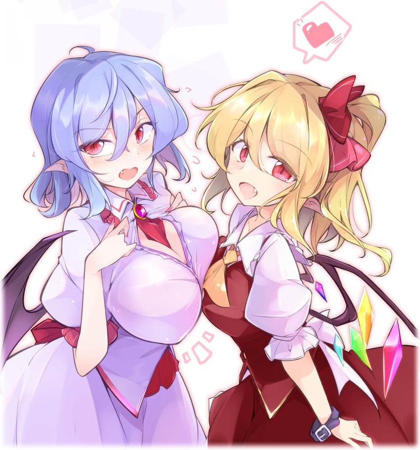 remilia scarlet and flandre scarlet (touhou) drawn by fumitsuki_(minaduki_6)