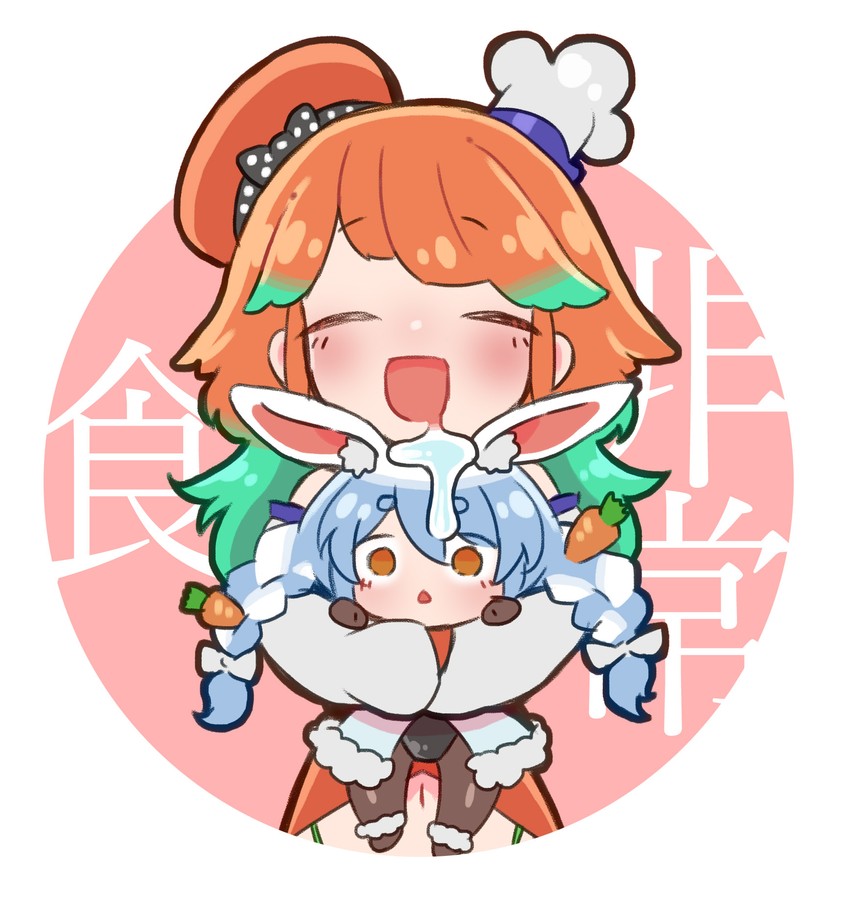 usada pekora and takanashi kiara (hololive and 1 more) drawn by chaki_(teasets)