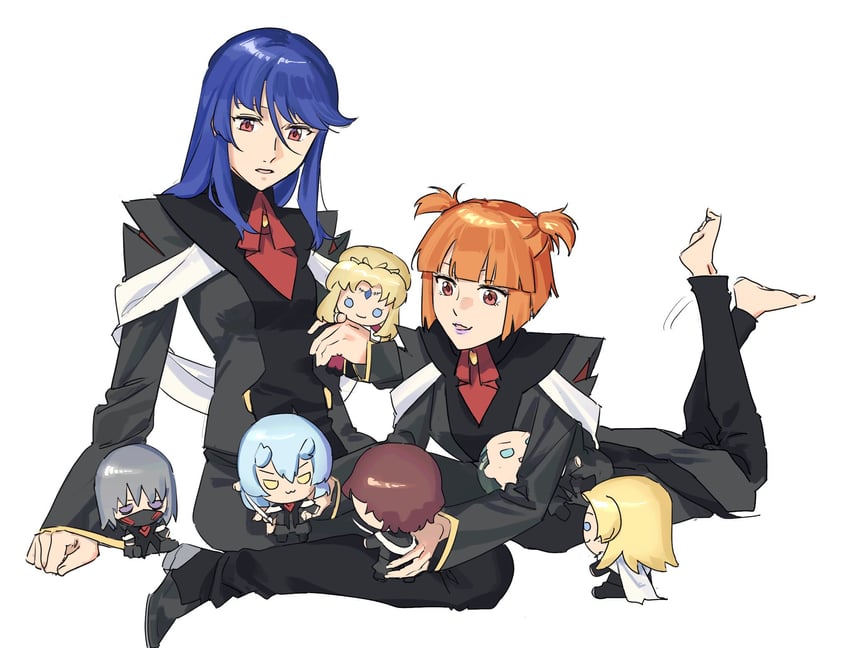 orphee lam tao, ingrid tradoll, aura maha khyber, shura serpentine, liu shenqiang, and 3 more (gundam and 2 more) drawn by nanao_parakeet