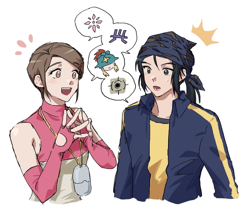 yagami hikari, minamoto kouji, and ofanimon (digimon and 2 more) drawn by vowi6ip