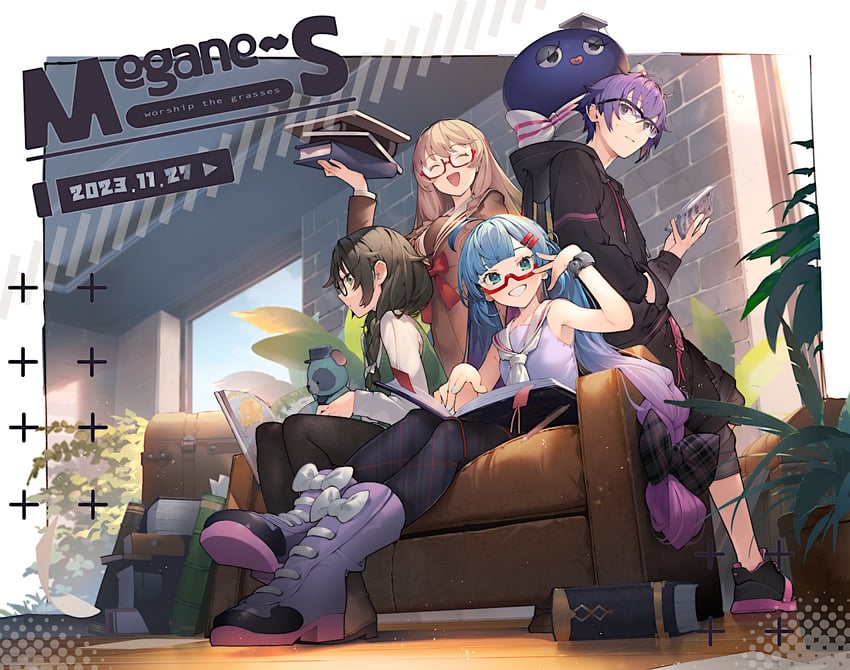 otomachi una, hanakuma chifuyu, haruno sora, yuzuki yukari's younger twin brother, and larkpatch (vocaloid and 5 more) drawn by shirinda_fureiru