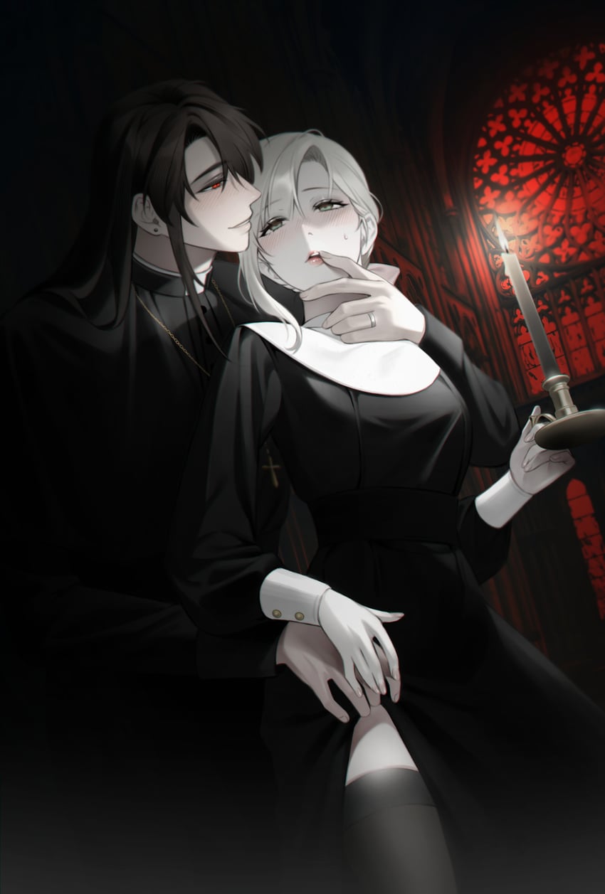 player character, sydney, and ivy (degrees of lewdity) drawn by sinner_o0