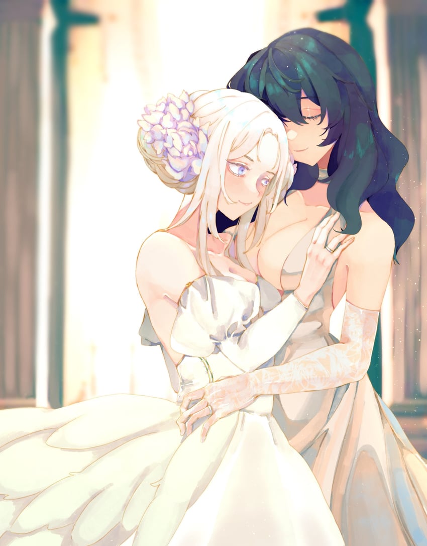 female byleth and edelgard von hresvelg (fire emblem and 1 more) drawn by octoboo