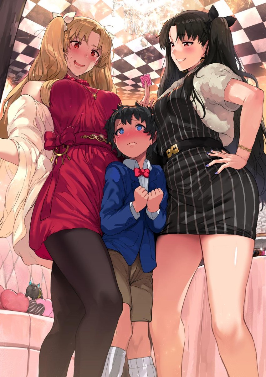 fujimaru ritsuka, ereshkigal, and ishtar (fate and 1 more) drawn by hews