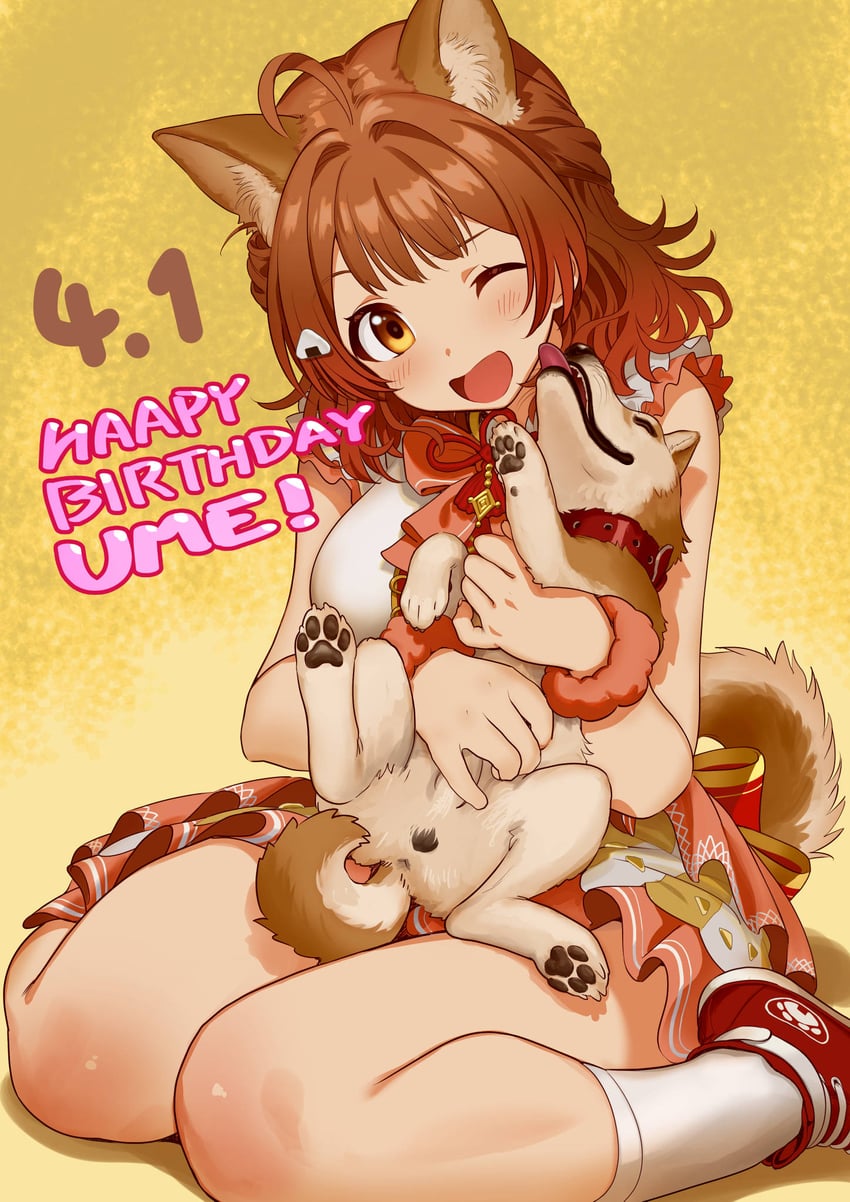 hanami ume (idolmaster and 1 more) drawn by andou_shuki