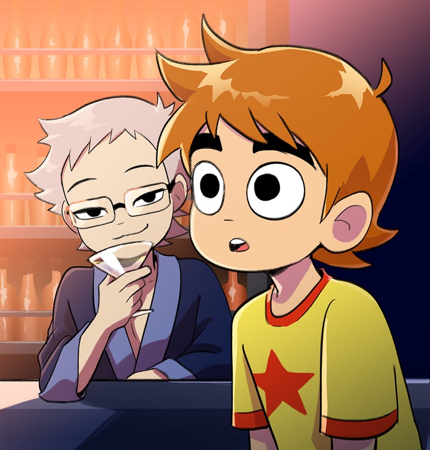 scott pilgrim, wallace wells, and future wallace wells (scott pilgrim and 1 more) drawn by ryuichirouart