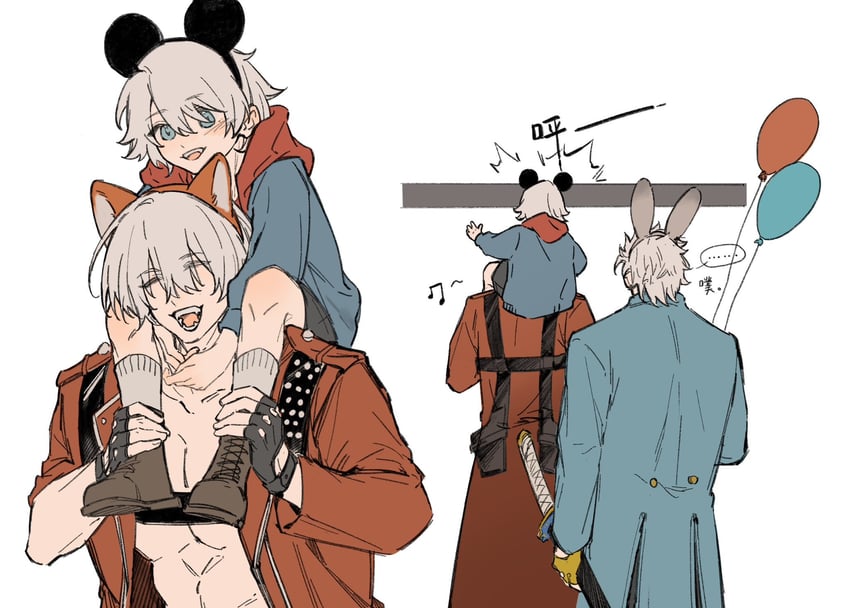 dante, vergil, and nero (devil may cry and 1 more) drawn by azakchuan