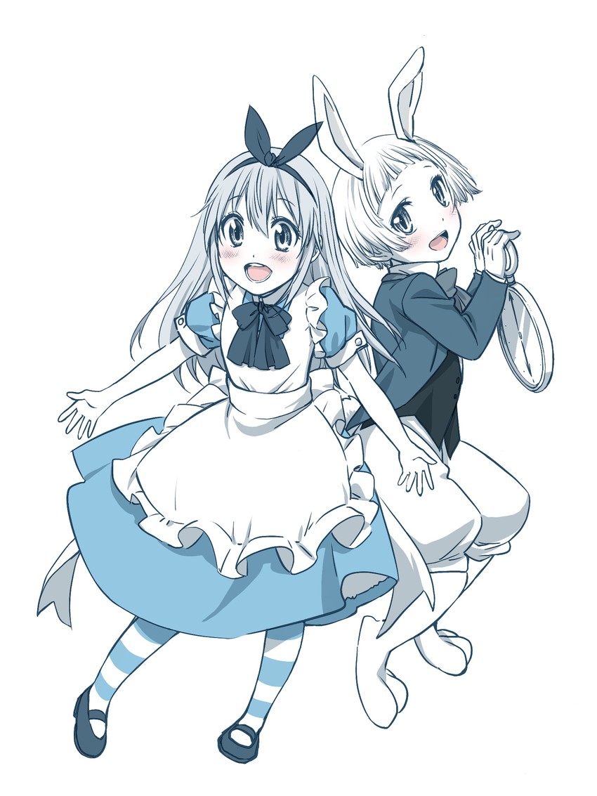alice, white rabbit, and platelet (alice's adventures in wonderland and 1 more) drawn by nayomi