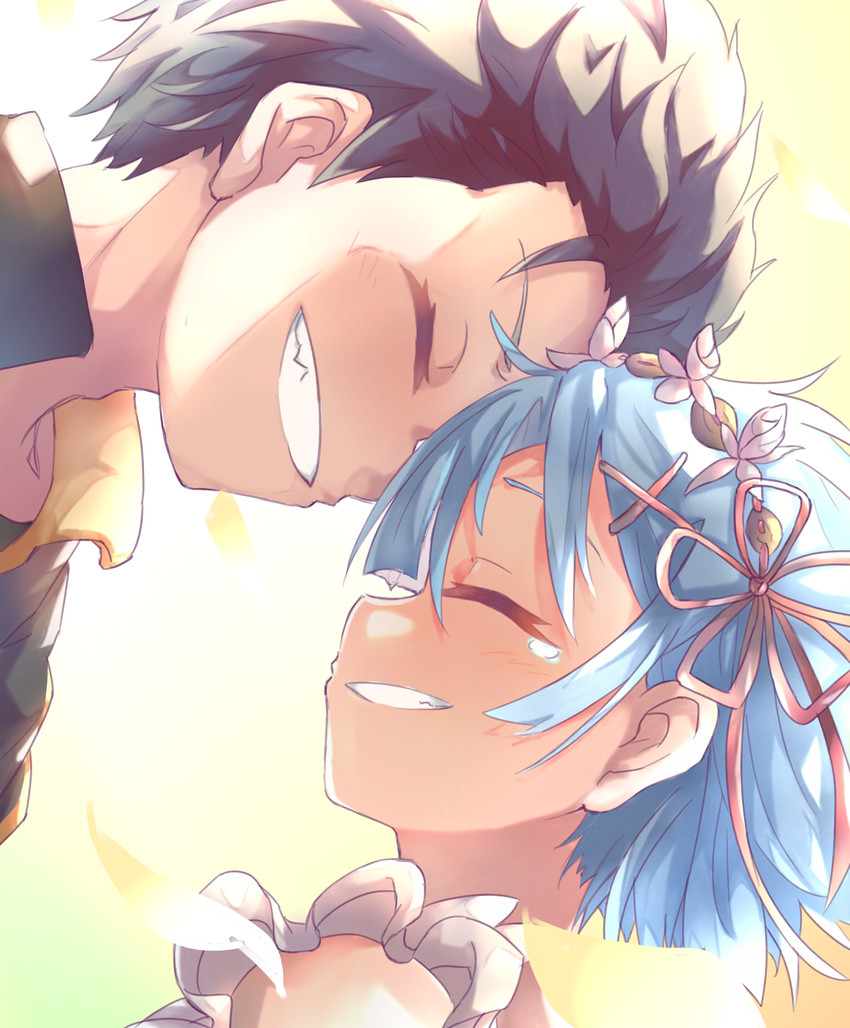 rem and natsuki subaru (re:zero kara hajimeru isekai seikatsu) drawn by jun700