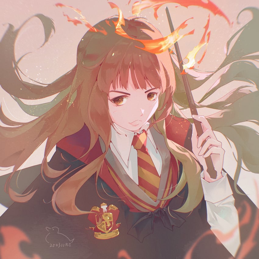 hermione granger (wizarding world and 1 more) drawn by gensou_getsumen_rt