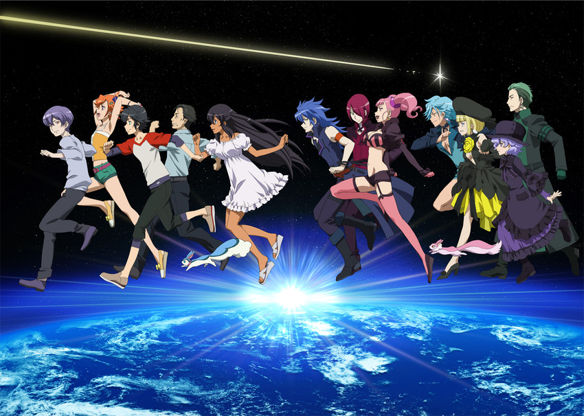 mutou hana, yomatsuri akari, moco, manatsu daichi, arashi teppei, and 9 more (captain earth)
