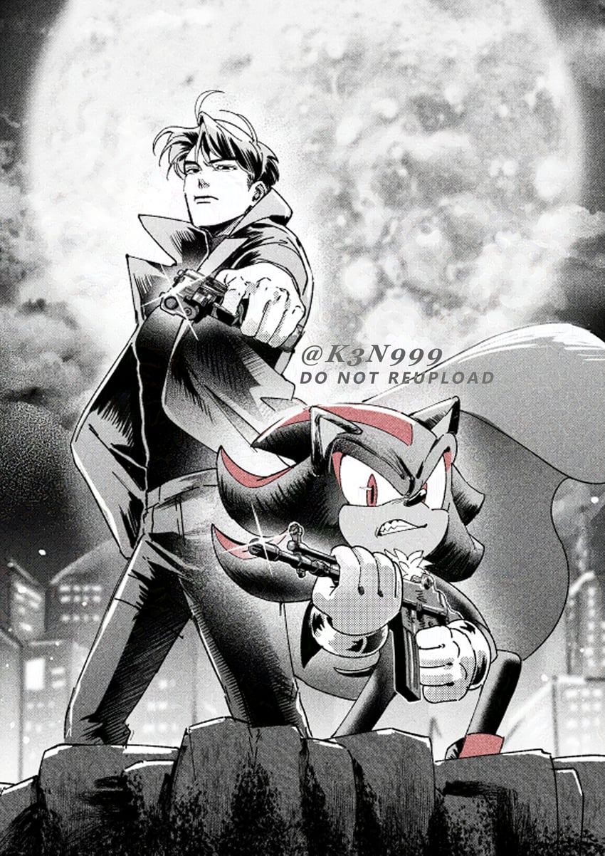 shadow the hedgehog and yoo joonghyuk (sonic and 2 more) drawn by a4895star