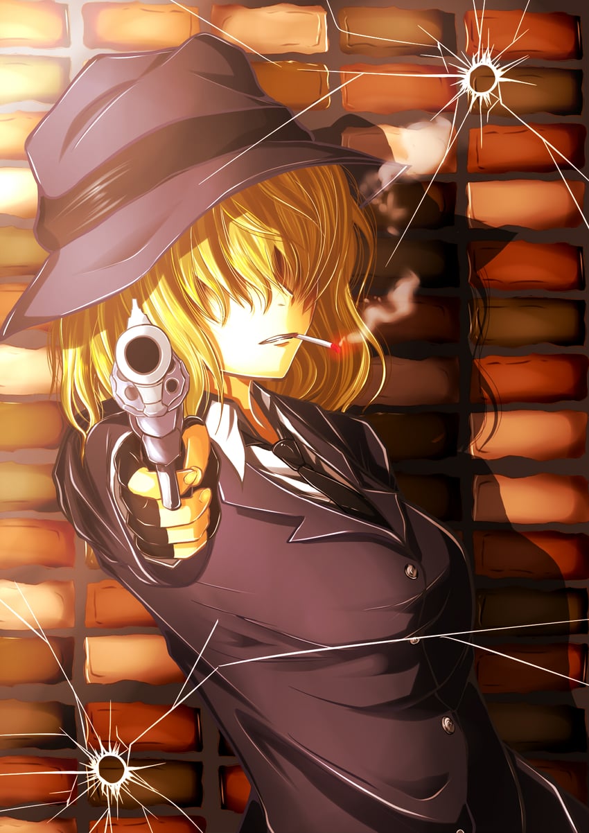 alice margatroid and jigen (touhou and 1 more) drawn by sakuna_brownie