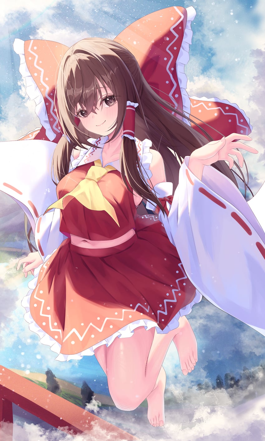 hakurei reimu (touhou) drawn by pennosuke
