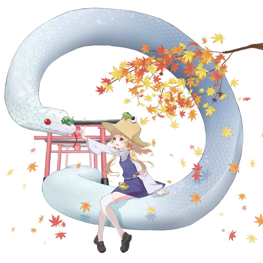moriya suwako and mishaguji (touhou) drawn by torumakine