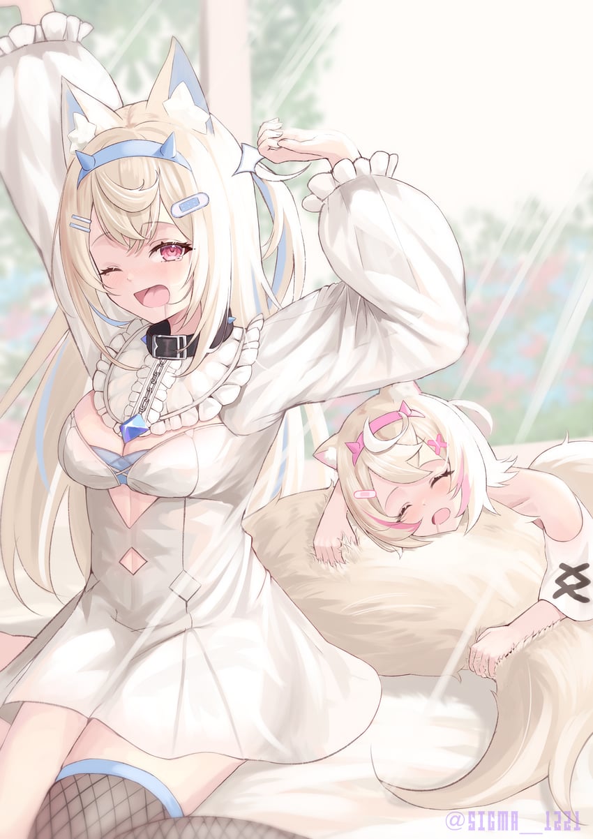 fuwawa abyssgard and mococo abyssgard (hololive and 1 more) drawn by sigma_1221