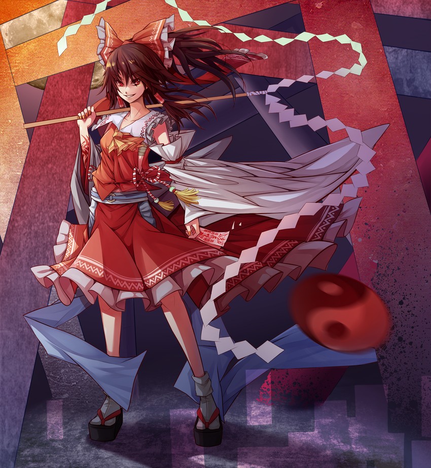 hakurei reimu (touhou) drawn by chaos1402