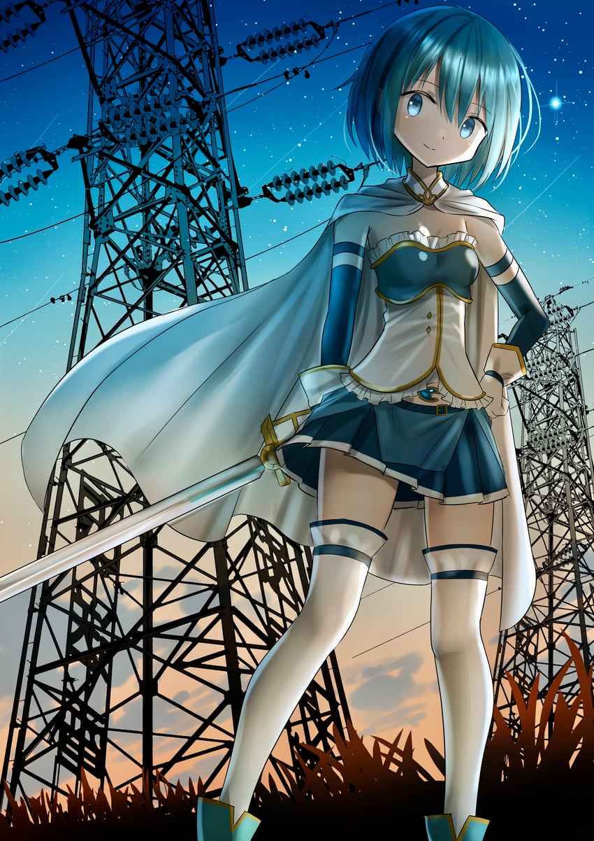 miki sayaka (mahou shoujo madoka magica) drawn by hana_hebi