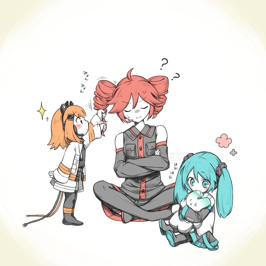 hatsune miku, kasane teto, and adachi rei (vocaloid and 2 more) drawn by amau_totori