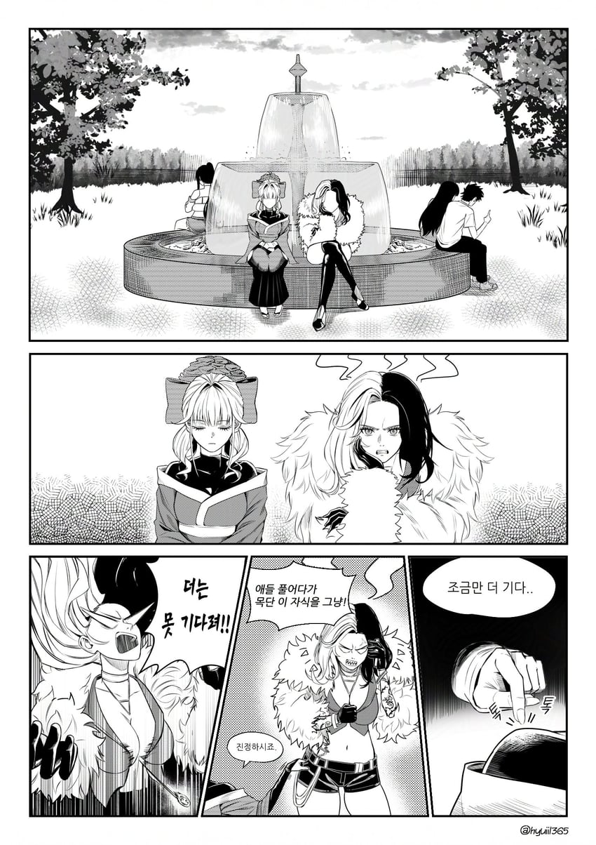 rosanna, sakura, and moran (goddess of victory: nikke) drawn by hyuiil365