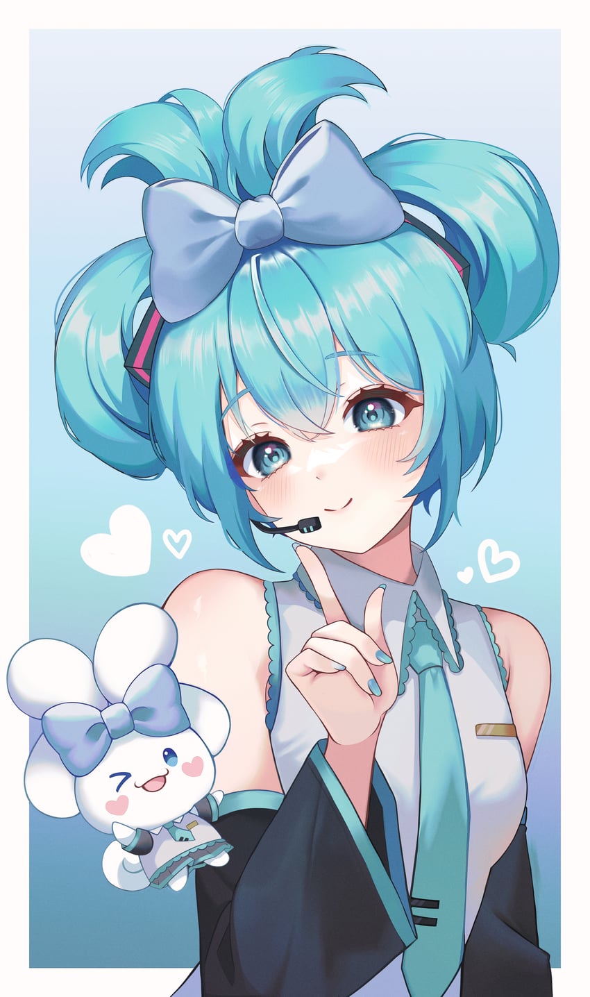 hatsune miku, cinnamoroll, and cinnamiku (vocaloid and 2 more) drawn by doongdang