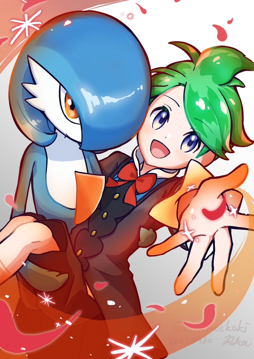 gardevoir and wally (pokemon and 1 more) drawn by arutarika_(ri_kaoekaki)