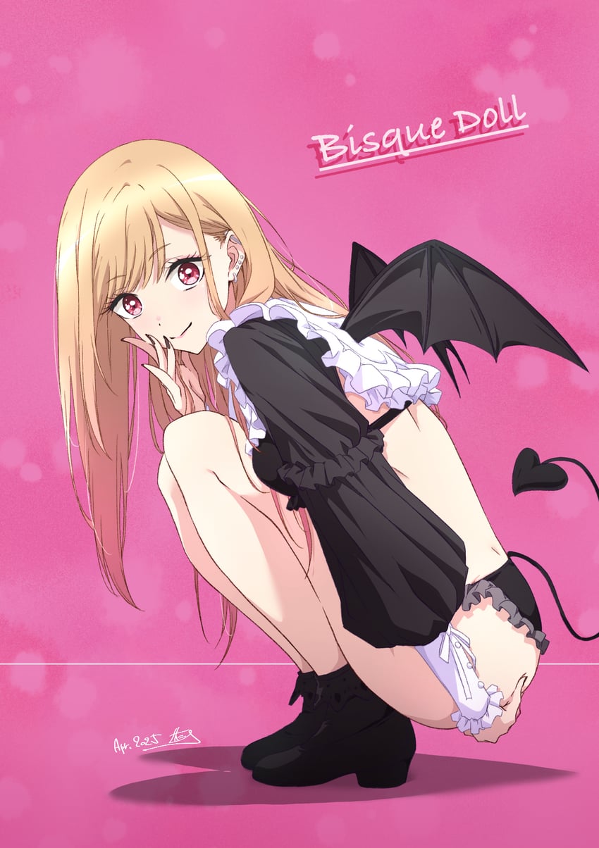kitagawa marin and rizu-kyun (sono bisque doll wa koi wo suru) drawn by nii_manabu