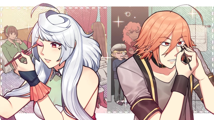 oliver, galaco, yohioloid, maika, ruby, and 1 more (vocaloid) drawn by hiomaika